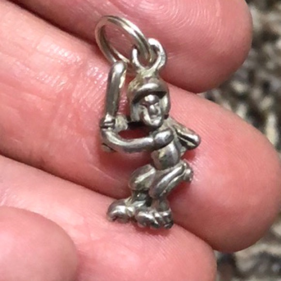 Vintage Jewelry - Lil Baseball Player Sterling Charm